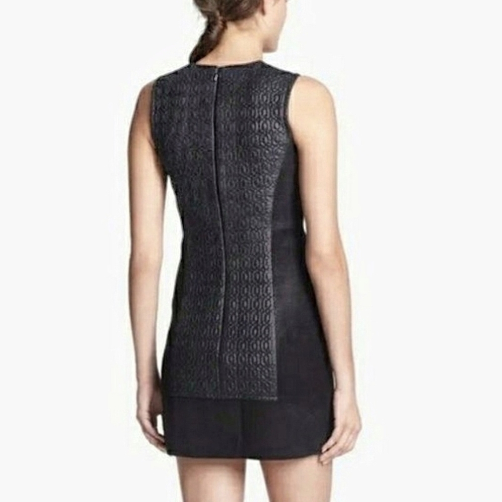 Theyskens Theroy Black Leather Quilted Mini Dress Sexy Luxury Glam 2 - Picture 5 of 10